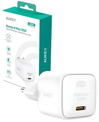 Omnia II Mini PA-B1L bílá / Síťová nabíječka / USB-C / Power Delivery 30W