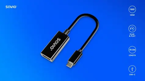 USB-C (M) - HDMI (F) AK-79 / Adaptér / 4K 30Hz / plast