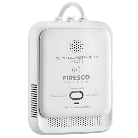 Firesco JY-ZL2010 / Detektor plynu / Propan-butan (LPG) / 220-240V / Optická a akustická signalizace