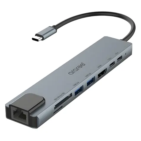 Araree Multi Hub AM81 černá / USB-C hub / 8v1 / HDMI / Ethernet / PD 100W