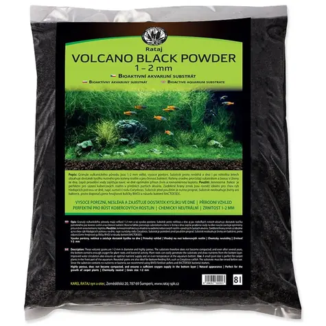 Rataj Volcano Black Powder / Akvarijní substrát / černý / 8 l / zrnitost 1-2 mm