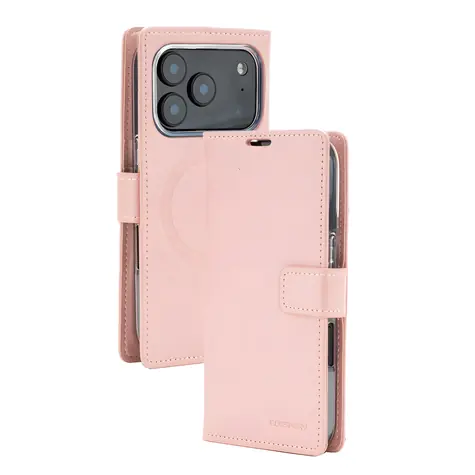 Mercury BlueMoon Diary MagSafe Rose Gold / Flipové pouzdro / iPhone 17 Pro / 18 Pro / MagSafe