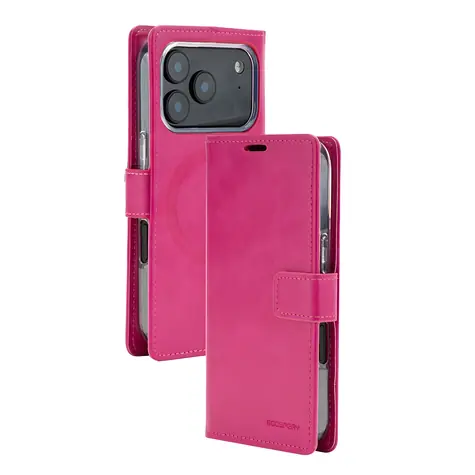 Mercury BlueMoon Diary MagSafe Hot Pink / Flipové pouzdro / iPhone 17 Pro / 18 Pro / MagSafe