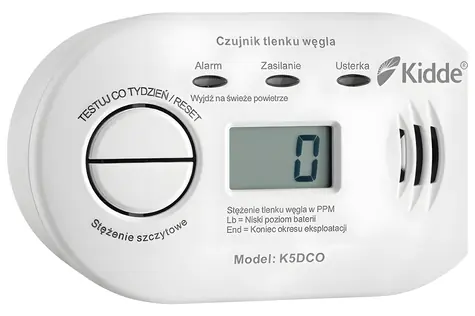 Kidde K5DCO / Detektor CO / LCD displej / 2x AA baterie / alarm 85 dB / senzor 10 let