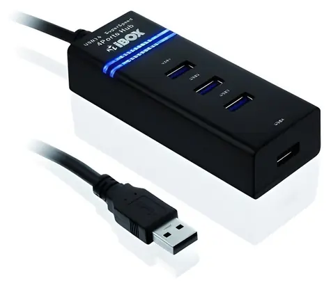 IUH3FB černá / USB Hub / 4x USB 3.0 / 5 Gbit/s / kabel 0,5 m
