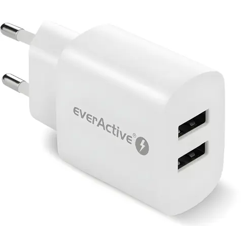 Síťová nabíječka 2x USB bílá / Nabíječka / 2,4 A / 12 W