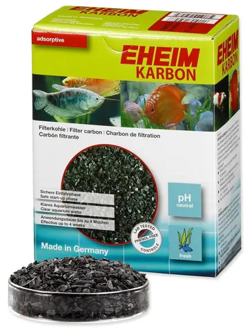 EHEIM Karbon aktivní uhlí 225 g / Filtrační náplň do akvária / 1 l / Vázání chlóru