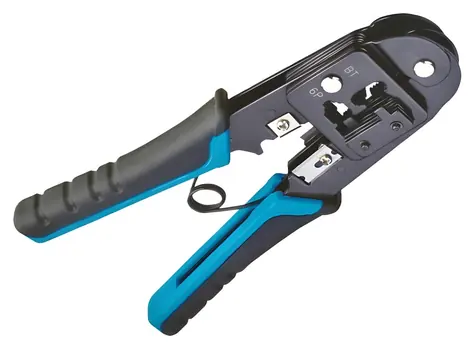 Krimpovací kleště RJ12/RJ45 černé / Krimpovací kleště / ocelové tělo / plastová rukojeť