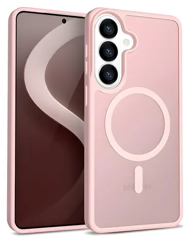 Crong Hybrid Matte Magnetic růžová / Ochranný kryt / Samsung Galaxy S26 / MagSafe