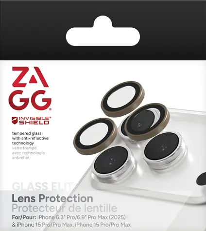 ZAGG InvisibleShield Premium Camera písková / Ochrana čoček fotoaparátu / Apple iPhone 17/16/15 Pro/Pro Max / 3 ks