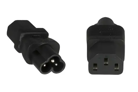 PremiumCord Adaptér IEC C13 F - IEC C6 M černý / Adaptér / 230 V / 2,5 A