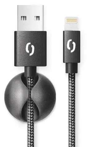 Aligator PREMIUM černá / Datový kabel / Lightning / 2A / 2m