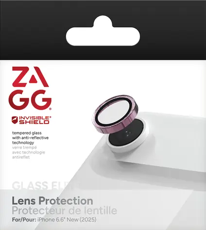 ZAGG InvisibleShield Premium Glass růžová třpytka / Ochranné sklo čoček / Apple iPhone Air