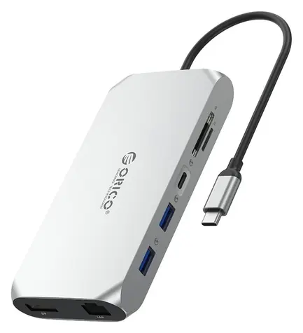 Orico USB-C Hub 12v1 / USB-C hub / PD 100W / USB-A 3.1 / 2x HDMI 4K60Hz / DP 4K60Hz / microSD/SD
