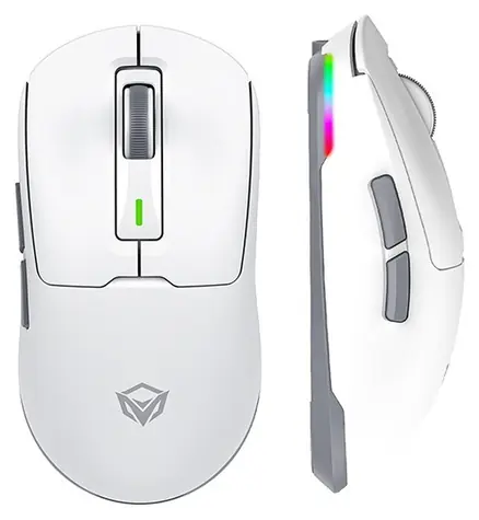 Meetion GW24 bílá / Herní myš / optická / 8000 DPI / Tri-Mode / RGB