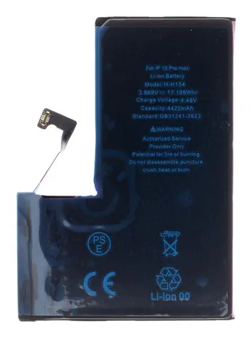 Noname Baterie pro iPhone 15 Pro Max 4422mAh / Baterie pro mobilní telefony / Li-Ion / resetovaná / Bulk