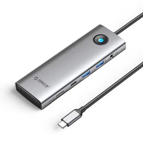 Orico USB-C hub 9v1 PD 100W (ORICO-PW11-9P25R-GY-BP) / USB-C hub / HDMI 4K 60Hz / RJ45 2.5G / 2x USB-A 3.0 / USB-C 3.0