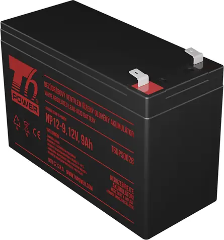 T6 Power RBC17, RBC175 / Baterie pro UPS / 12V / 1x 9Ah / VRLA / životnost 3-5 let