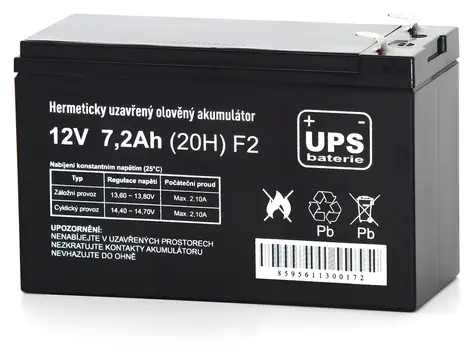 FIAMM UPS baterie 12V 7,2Ah F2 / Baterie pro UPS / 12V / 7,2Ah / F2 / AGM
