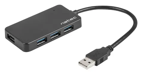Natec Moth černá / USB rozbočovač / 4x USB-A / USB 3.0