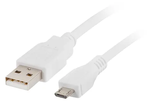 Lanberg Kabel USB-A - Micro-USB bílá / Datový kabel / USB 2.0 / 1 m