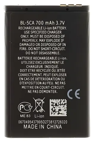 OEM BL-5CA / Baterie pro Nokia / Li-Ion / 700 mAh / pro modely 1110, 1200, 1208, 1680c