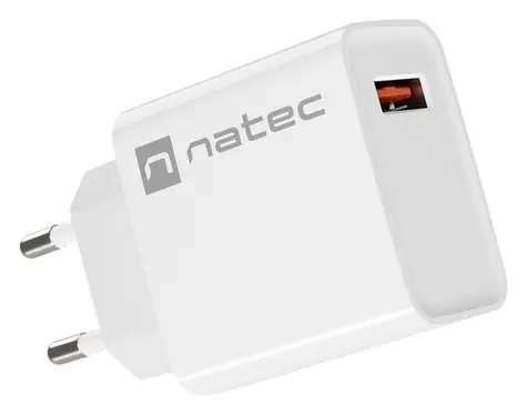 Natec Ribera bílá / Nabíječka / 1x USB-A / 18W / QC 3.0