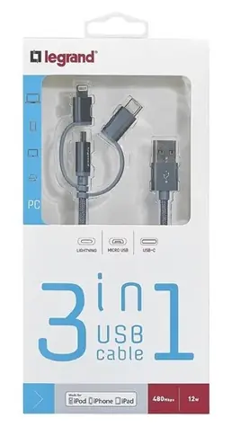 PGS Kabel USB 3v1 / Nabíjecí kabel / Univerzální