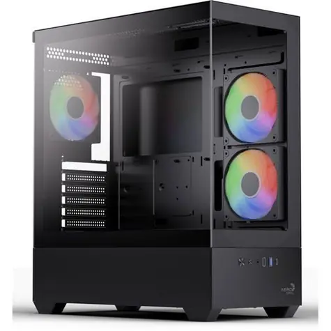 Aerocool P500D-G-BK-v1 černá / Skříň / Midi Tower / ATX / tvrzené sklo / ARGB / bez zdroje