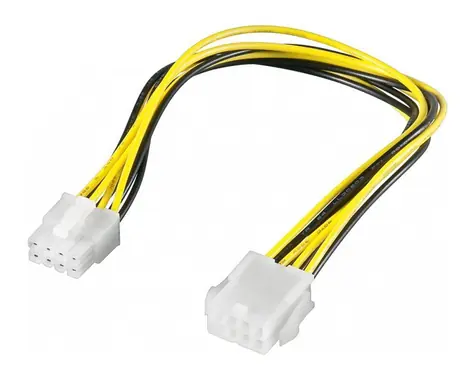 PremiumCord Prodlužovací napájecí kabel EPS 8 pin / Napájecí kabel / 28 cm