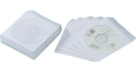 Papírový obal na CD/DVD s okénkem bílý / Obal na CD/DVD / 100 ks