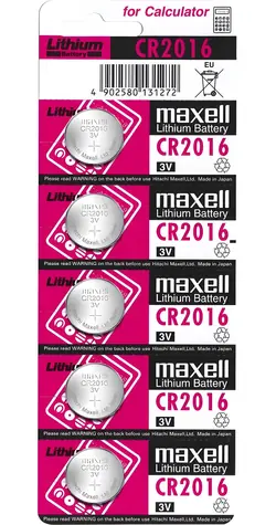 Maxell CR2016 / Knoflíková baterie / Lithiová / 3V / 5 ks