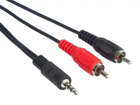 PremiumCord kabel Jack 3.5mm - 2x CINCH černý / Kabel / 3.5mm Jack (M) - 2x CINCH (M) / 1,5 m