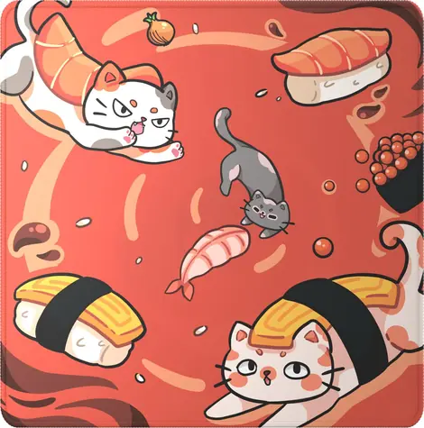 Dark Project Sushi Cats Pro L / Herní podložka pod myš