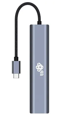 TB Touch USB-C hub 6v1 šedá / Hub / HDMI / RJ-45 / USB 3.1 / PD