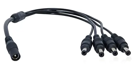 XtendLan Napájecí rozbočovač 1:4 / Napájecí rozbočovač / DC jack 2,1mm / kabel 0,45/0,3mm