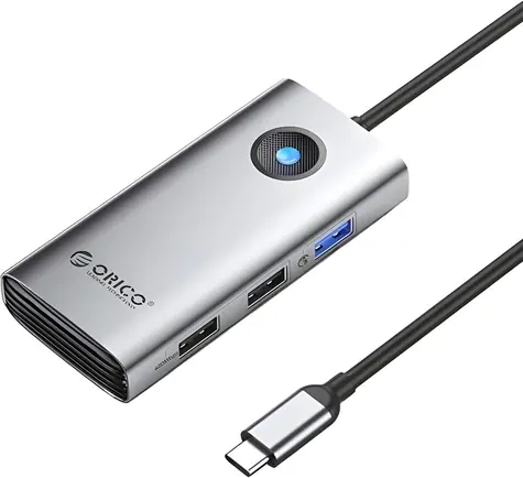 Orico USB-C Hub šedá / USB-C hub / 5Gbps / 1x USB-A + 2x USB-A 2.0 / PD 60W / HDMI 4K/30Hz