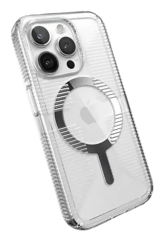 Speck Gemshell Grip průhledná/chrom / Kryt / Apple iPhone 15 Pro / MagSafe