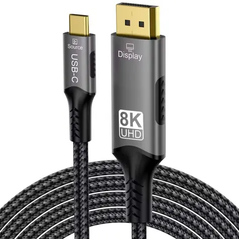 PremiumCord USB-C na DisplayPort 1.4 2m / Kabel DisplayPort / 8K 60Hz / HDCP 2.2