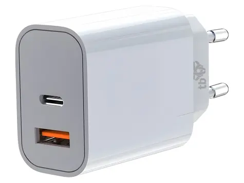 TB Touch Nabíječka USB-C + USB-A bílá / Nabíječka / 2 výstupy / 20W