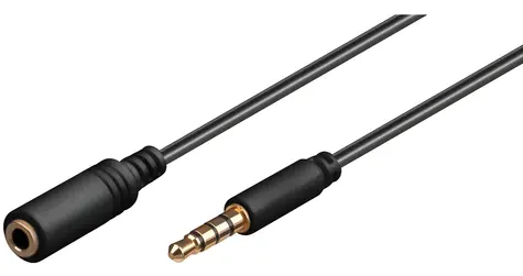 PremiumCord Jack 3.5mm 4pin M/F / Prodlužovací kabel / černá / 2 m