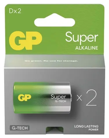 GP Super D / Alkalická baterie / LR20 / 2 ks