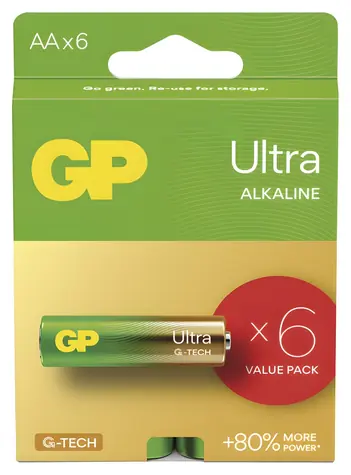 GP Ultra AA (LR6) / Baterie / Alkalická / 1,5 V / 6 ks