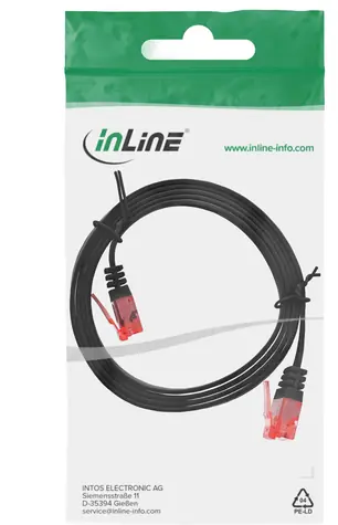 InLine černá / Patch kabel / Cat.6 / U/UTP / plochý / RJ-45 / 0,5 m