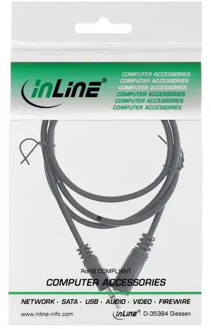 InLine prodlužovací kabel Jack 3,5 mm černá / Prodlužovací kabel / Stereo / 5 m
