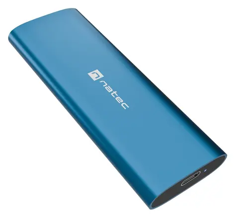 Natec RHINO M.2 NVMe Lite obzorová modrá / Externí box pro SSD / M.2 NVMe / Hliníkové tělo / USB-C / 10 Gbps