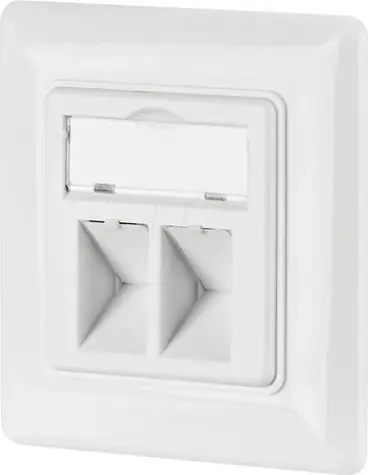 EFB Síťová zásuvka 2x Keystone bílá / Síťová zásuvka / RAL 9003 / plast / 80x80x24,4 mm
