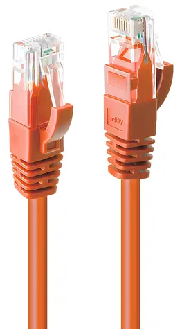 Lindy Cat6 oranžová / Patch kabel / U/UTP / RJ-45 / 0,5 m