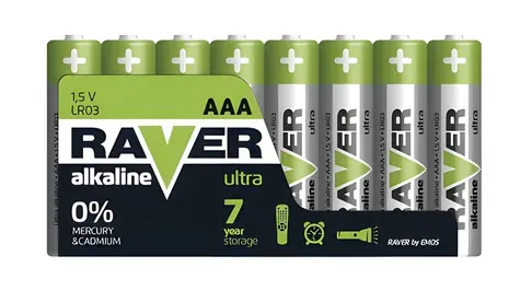 Raver B79118 / Alkalická baterie AAA (LR03) / 8 ks