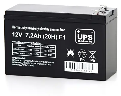 FIAMM UPS baterie 12V 7,2Ah F1 / Baterie pro UPS / 12V / 7,2Ah / F1 / AGM